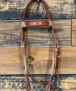 Double Buckle Browband Headstall w/ Rawhide