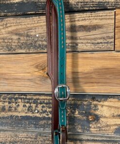 *Roughout Split Ear Headstall – Teal