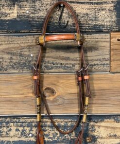 Double Buckle Browband Headstall w/ Rawhide